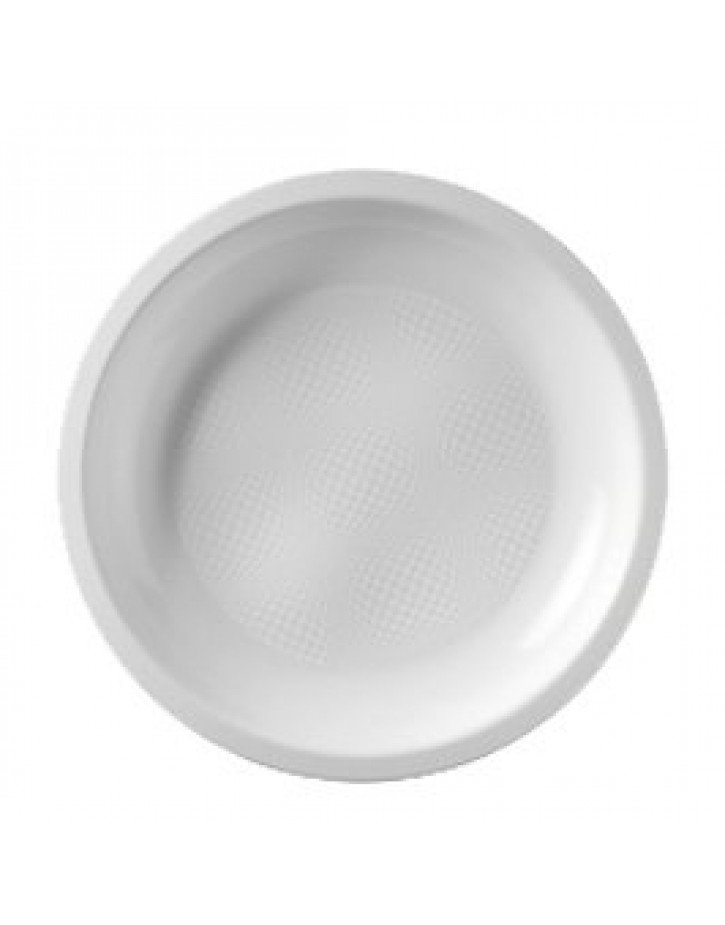 PLATO DE PLASTICO LLANO BLANCO