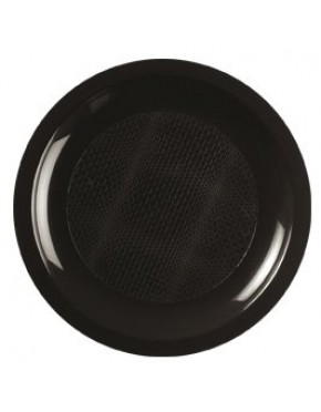 PLATO LLANO PLASTICO NEGRO